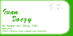 ivan doczy business card